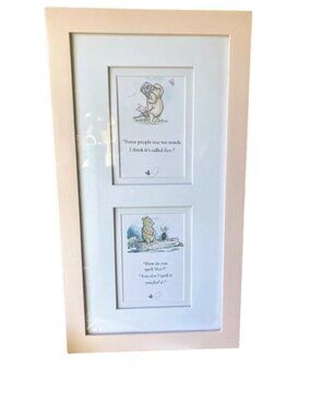 FRAMED Winnie the Pooh & Piglet Double Print Art 12" x 22"